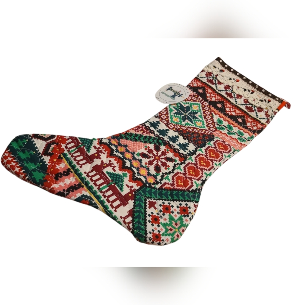 Red and Green Holiday Decor Christmas Stocking